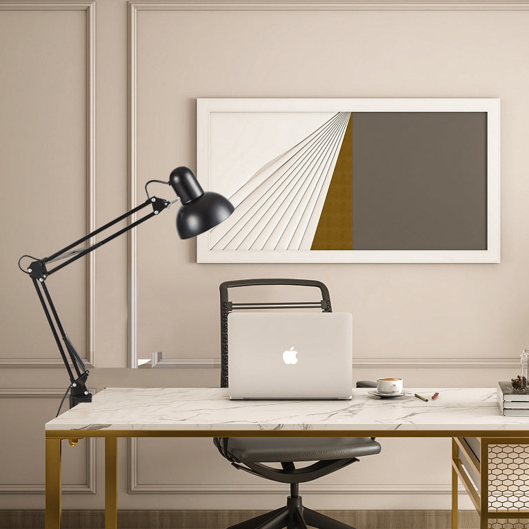 Sleek Metal Desk Lamp with E26 Socket for Bedroom, Office & Study – Adjustable Reading Light for Modern Interiors