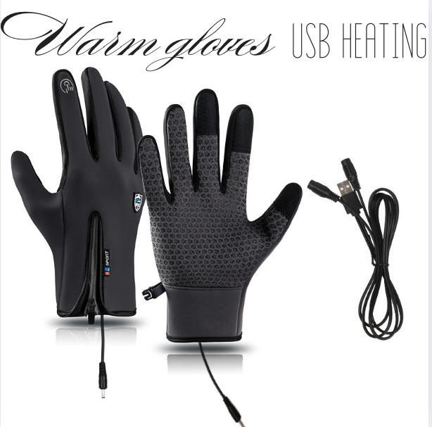 Touchscreen Winter Gloves Waterproof Windproof USB Rechargeable Thermal Heated for Skiing Cycling Driving Outdoor Activities Men Women