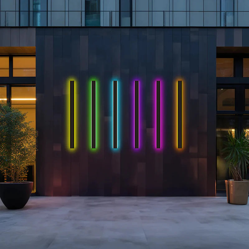 Outdoor LED Wall Light Waterproof Linear Modern Metal Sconce for Porch Garden Patio Courtyard Minimalist Exterior Lighting