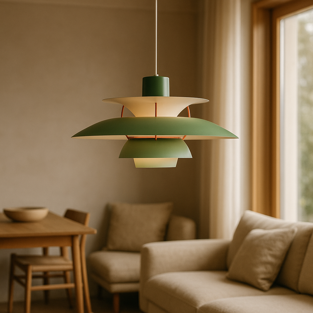 Layered Metal Pendant Light E27 Socket Minimalist Hanging Fixture for Kitchen Island Dining Table Nordic Style Ambient Ceiling Lamp Green Gr