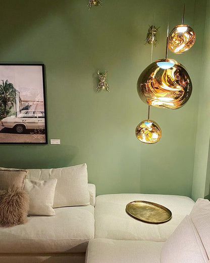 Acrylic Drip Pendant Light 6-15 Inch E27 Socket Warm Glow Adjustable Ceiling Fixture Kitchen Island Dining Table Bedroom Bar Restaurant