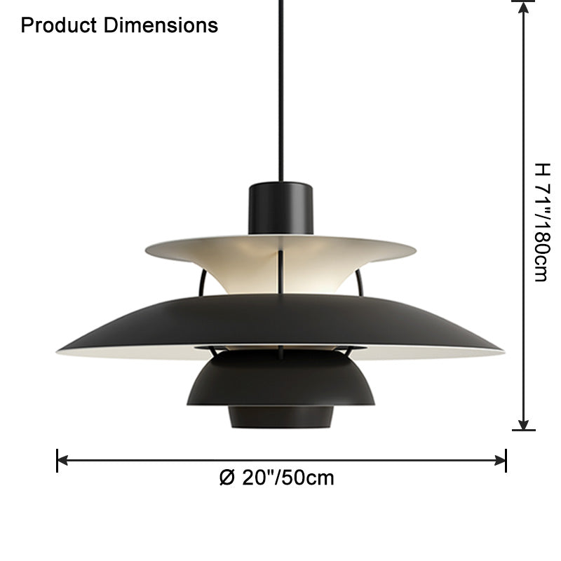 Tiered Metal Shade Hanging Light E27 Socket for Dining Room Kitchen Island Modern Scandinavian Drop Ceiling Fixture