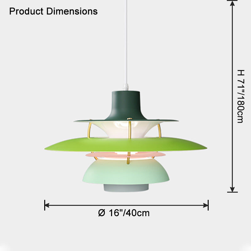 Tiered Metal Shade Hanging Light E27 Socket for Dining Room Kitchen Island Modern Scandinavian Drop Ceiling Fixture