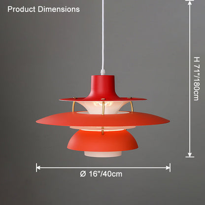 Tiered Metal Shade Hanging Light E27 Socket for Dining Room Kitchen Island Modern Scandinavian Drop Ceiling Fixture
