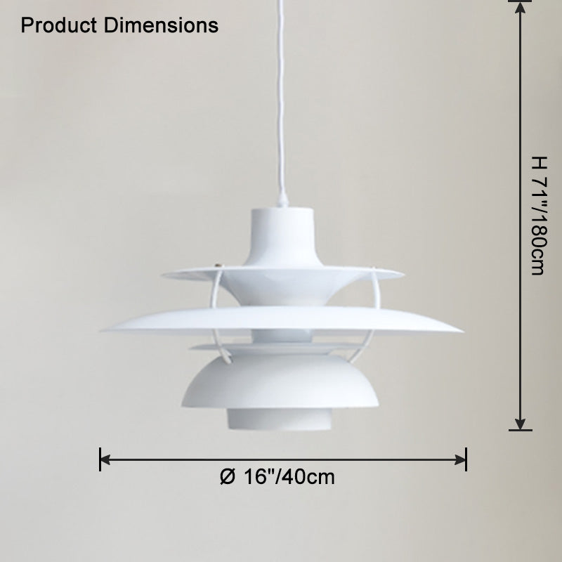 Tiered Metal Shade Hanging Light E27 Socket for Dining Room Kitchen Island Modern Scandinavian Drop Ceiling Fixture
