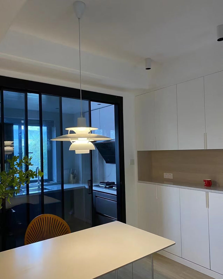 Tiered Metal Shade Hanging Light E27 Socket for Dining Room Kitchen Island Modern Scandinavian Drop Ceiling Fixture