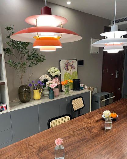 Tiered Metal Shade Hanging Light E27 Socket for Dining Room Kitchen Island Modern Scandinavian Drop Ceiling Fixture