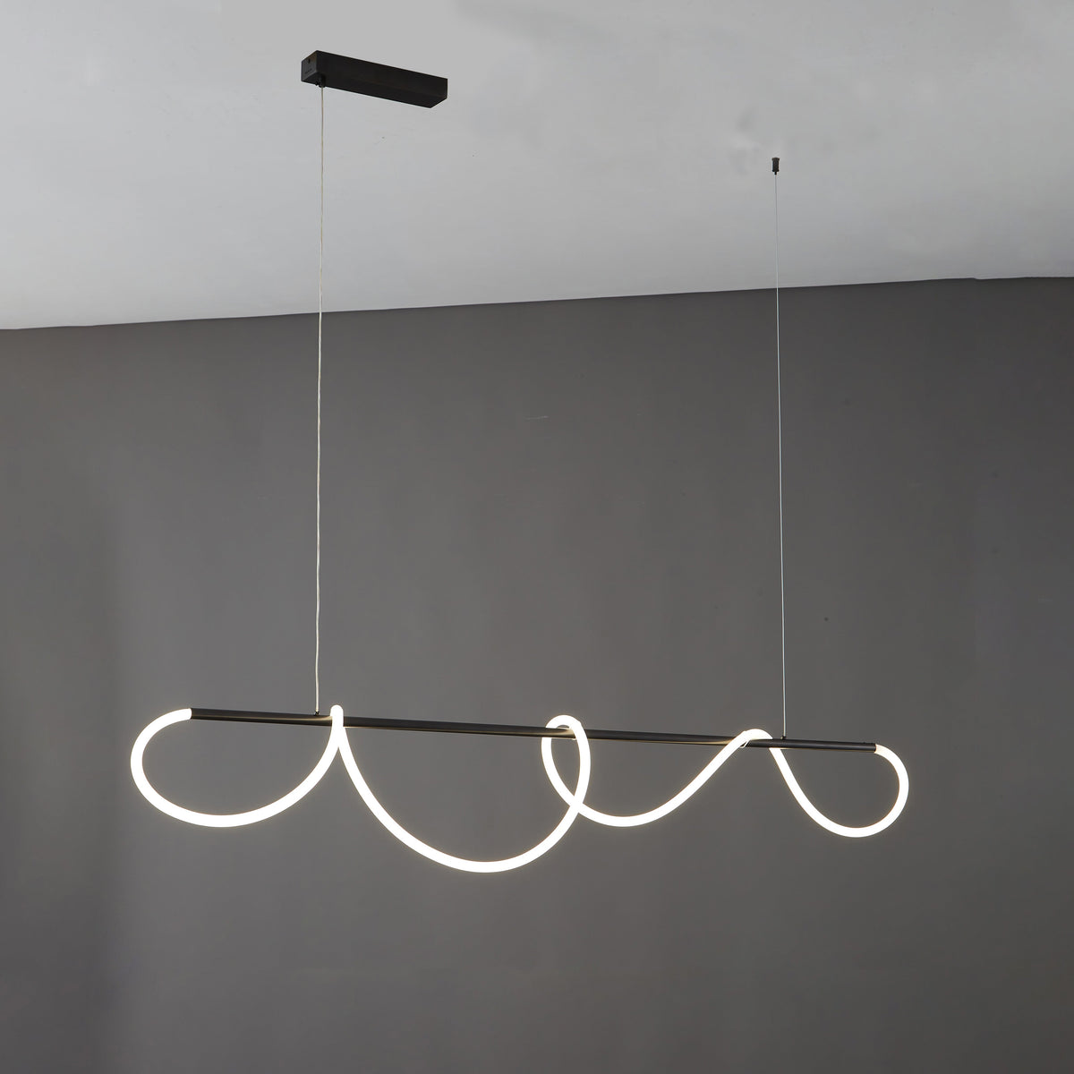 Adjustable Pendant Light Fixture with Remote Dimming 43 in Silicone LED for Kitchen Island Dining Table Modern Hanging Ceiling Lamp Gold Bla