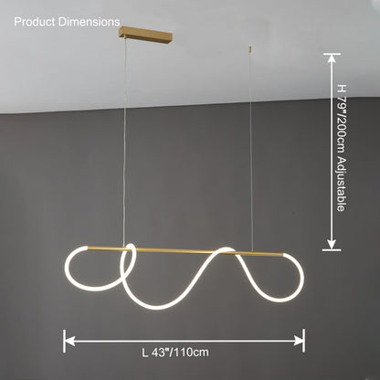Adjustable Pendant Light Fixture with Remote Dimming 43 in Silicone LED for Kitchen Island Dining Table Modern Hanging Ceiling Lamp Gold Bla