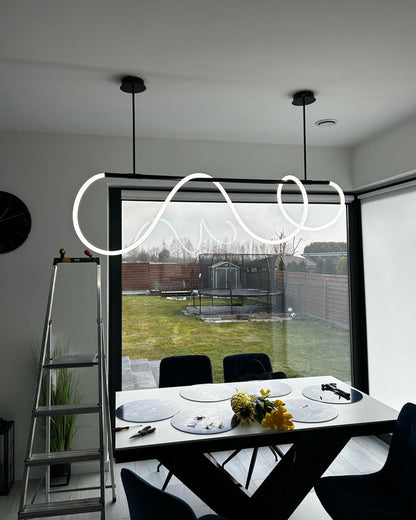 Adjustable Pendant Light Fixture with Remote Dimming 43 in Silicone LED for Kitchen Island Dining Table Modern Hanging Ceiling Lamp Gold Bla