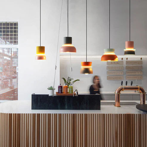 Simple LED Hanging Light in White Finish