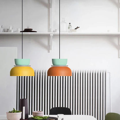 Simple LED Hanging Light in White Finish
