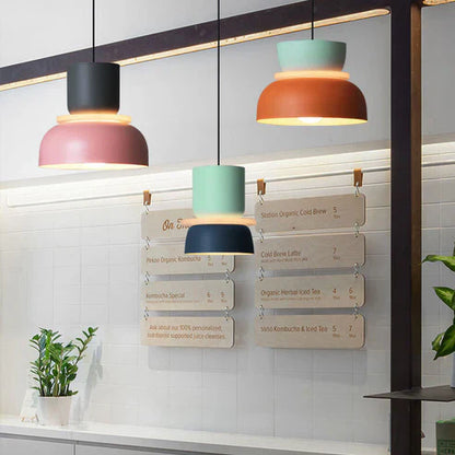 Simple LED Hanging Light in White Finish