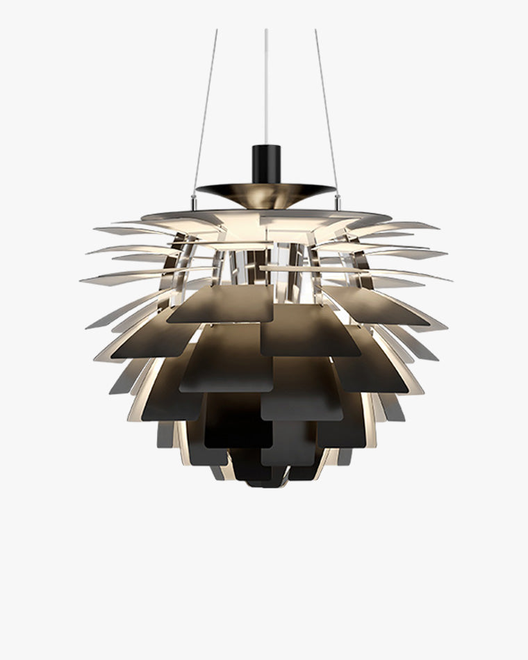 Layered Metal Fixture 19 in Wide Warm White E27 Socket Adjustable Height Kitchen Island Dining Room Cord Suspended Overhead Lighting Texture