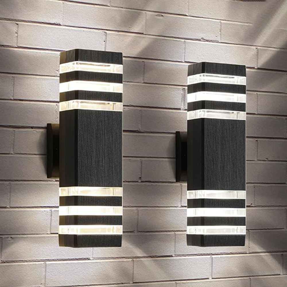 Waterproof Outdoor Sconce Black Bidirectional Light for Entryway Patio Garden Porch E27 Socket IP65 Exterior Fixture for Modern & Traditiona