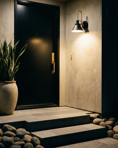 Travertine and Wood Wall Sconce with Warm White LED Light for Bedroom Living Room Hallway Modern Minimalist Stone Accent Lighting