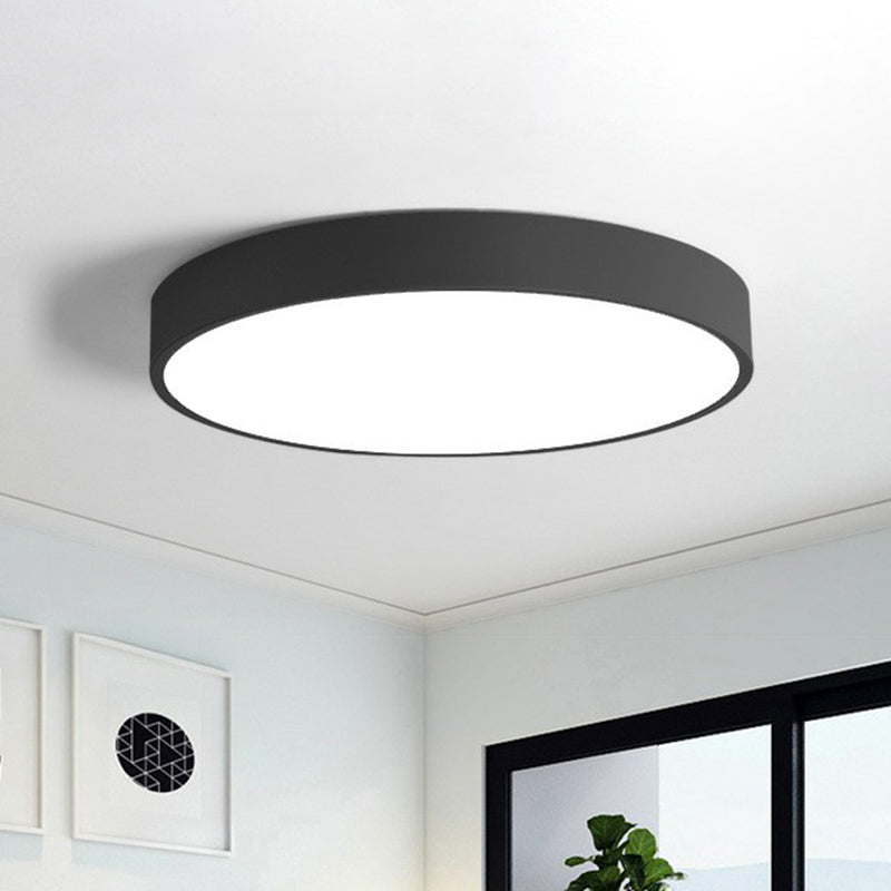 LED Ceiling Light Flush Mount Ultra-Slim Profile 2-Inch Low Profile Round Overhead Lighting Bedroom Modern Minimalist Scandinavian Design
