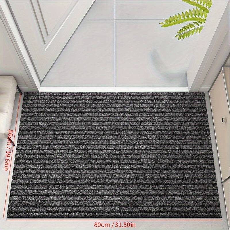 Heavy-Duty Entry Rug Polyester PVC Non-Slip All-Weather Scraper Mat for Front Door Back Porch Patio Mud Trap Runner for Home Apartment