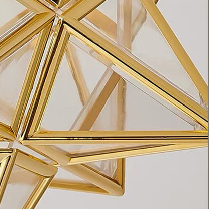 Star Flush Mount Ceiling Fixture Gold Metal 8 Inch E27 Socket for Bedroom Hallway Entry Compact Geometric Lighting Modern Home Decor