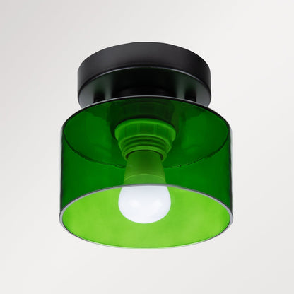Flush Mount Glass Globe Light with E27 Socket for Entryway Kitchen and Bedroom Lighting