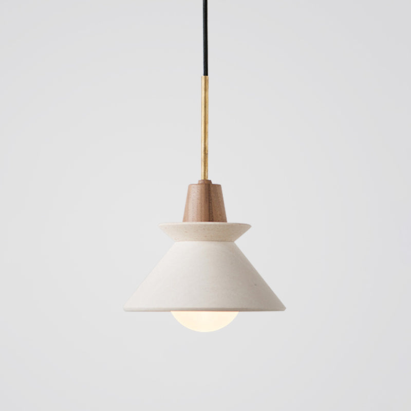 Concrete Dome Pendant Light Fixture White Finish Minimalist Hanging Lamp for Kitchen Island Dining Room Modern Industrial Home Lighting