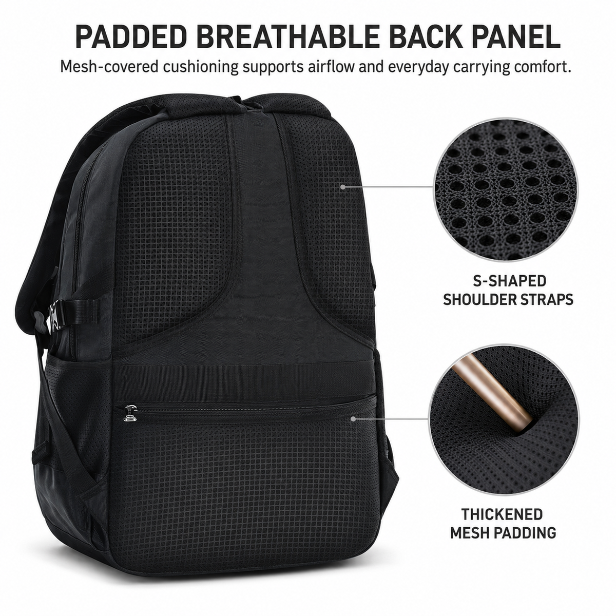 Multi-Compartment Student Backpack with Padded Laptop Sleeve & Adjustable Straps for School, College & Everyday Use