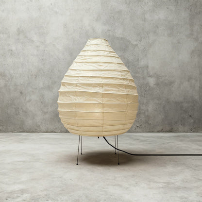 Floor-Standing Paper Shade Light 24 Inches Tall Bedroom Nightstand Illumination Japanese-Inspired Accent Fixture Sculptural Living Room Corn