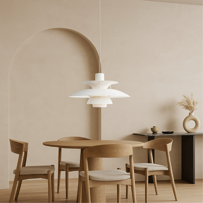 Layered Aluminum Ceiling Fixture Black 20 in Diameter for Kitchen Islands Dining Areas Modern Nordic Style Overhead Lighting E27 Socket Diff