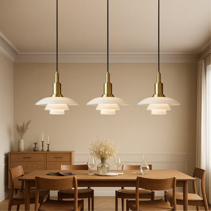 Glass Dome Ceiling Fixture 11 inch Multi-Light Hanging Lamp Metallic Finish for Dining Tables Kitchen Islands Adjustable Height Modern Home