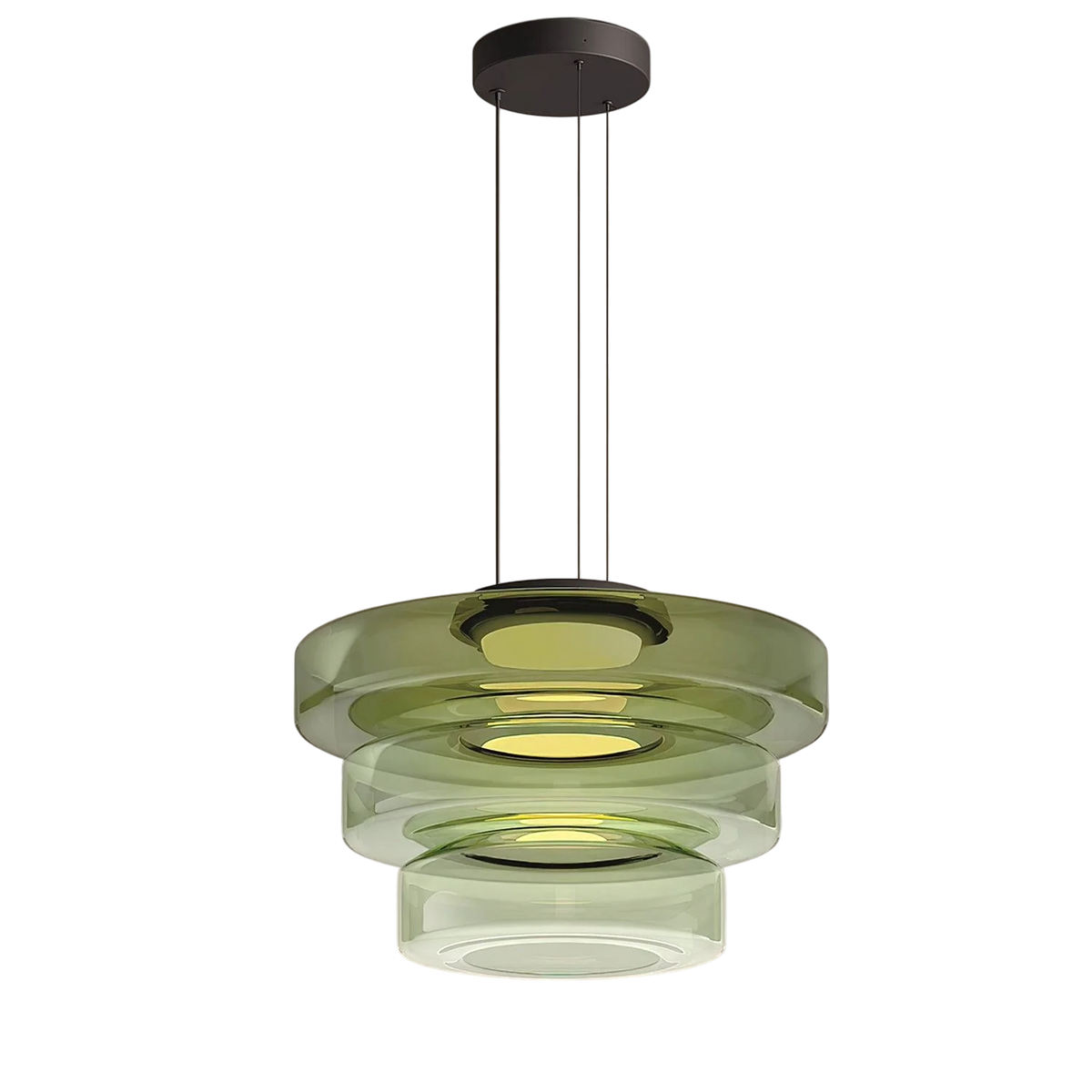 Handcrafted Glass Globe Ceiling Light 18 Inch Green for Dining Room Kitchen Island Modern Minimalist Adjustable Pendant Fixture E27 Socket