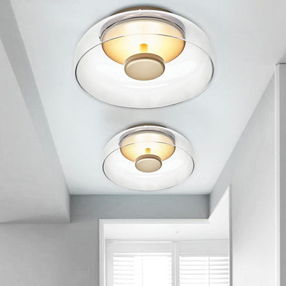 Glass Bowl Ceiling Light Fixture – 9-Inch Round Surface-Mount LED Dome for Hallways, Entryways & Bedrooms – Soft Ambient Lighting – Modern