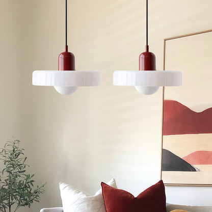 Dual-Shade Glass Hanging Light Fixture G9 Socket 14 Inch Ceiling Mount for Kitchen Island Dining Table Living Room Modern Overhead Lighting