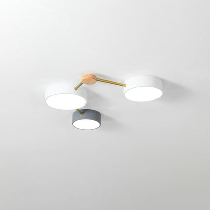 Contemporary Ceiling Light with Natural Wood Accents & Integrated LED | Geometric Multi-Bar Design for Living Rooms, Bedrooms, Hallways