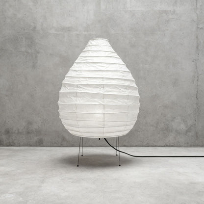 Floor-Standing Paper Shade Light 24 Inches Tall Bedroom Nightstand Illumination Japanese-Inspired Accent Fixture Sculptural Living Room Corn
