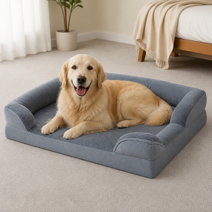 Ortekor Orthopedic Egg-Crate Foam & Non-Slip Dog Bed (Removable Washable Cover)