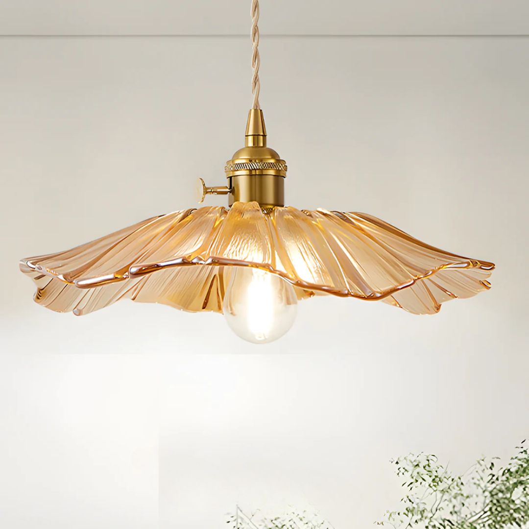 Fluted Glass Drop Ceiling Fixture 11 in Burgundy Shade Gold Hardware E27 Socket for Kitchen Island Entryway Ambient Overhead Illumination