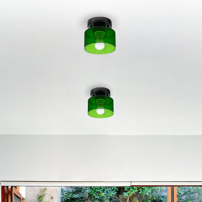 Flush Mount Glass Globe Light with E27 Socket for Entryway Kitchen and Bedroom Lighting
