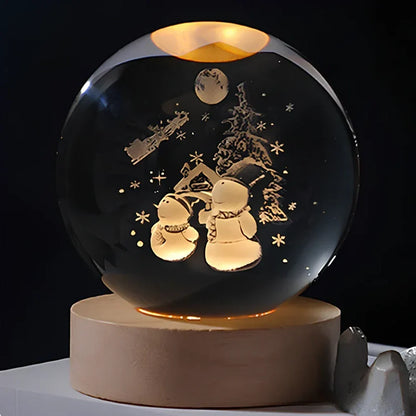Cosmic Crystal Ball Night Light with LED Color Display | 25 Space Designs | USB Powered Galaxy Sphere Lamp for Bedroom, Living Room & Gift