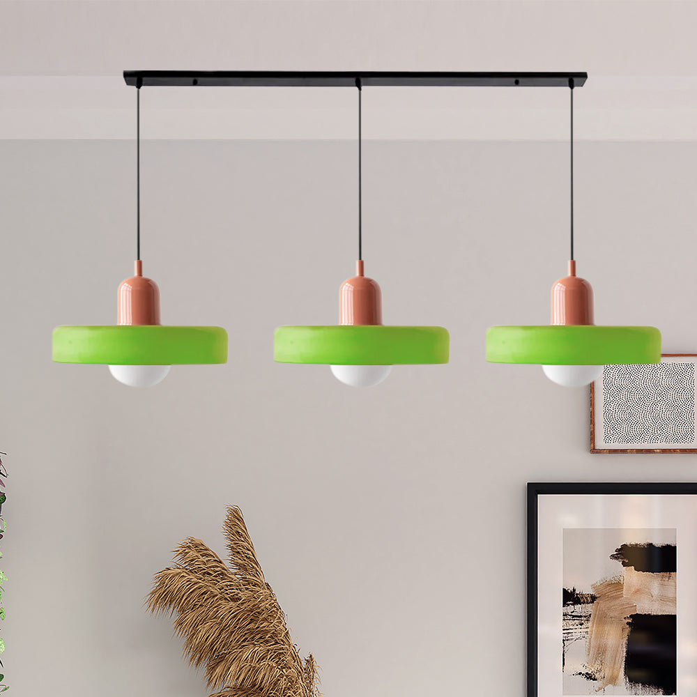 Glass Pendant Lamp 12 Inch Adjustable Height Ceiling Fixture for Bedrooms Nightstands Modern Minimalist Nordic Hanging Light E27 Socket for