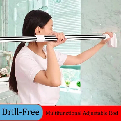 Adjustable Tension Rod Stainless Steel No-Drill 28-47 Inch Expandable Spring-Loaded Shower Curtain Closet Pole