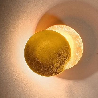 Round Metal Wall Sconce Light Fixture for Living Room Bedroom Dining Area Scandinavian Minimalist Indoor Accent Lighting