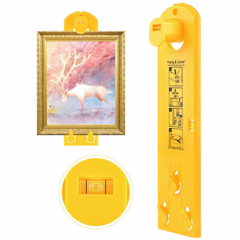 Picture Hanging Tool with Built-In Level for Walls - Frame Alignment Helper with Nail Marking System - Wall Decor Installation Aid for