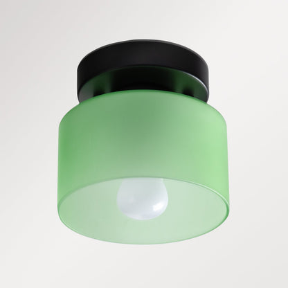 Flush Mount Glass Dome Ceiling Light E26 Socket Amber Globe for Kitchen Entryway Bedroom Low Profile Vintage Style Home Lighting Fixture