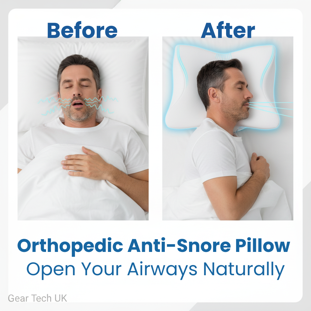 Contoured Memory Foam Sleep Pillow for Airway Support and Neck Alignment – Dual Height for Side and Back Sleepers, Breathable Mesh Cover