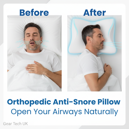 Contoured Memory Foam Sleep Pillow for Airway Support and Neck Alignment – Dual Height for Side and Back Sleepers, Breathable Mesh Cover