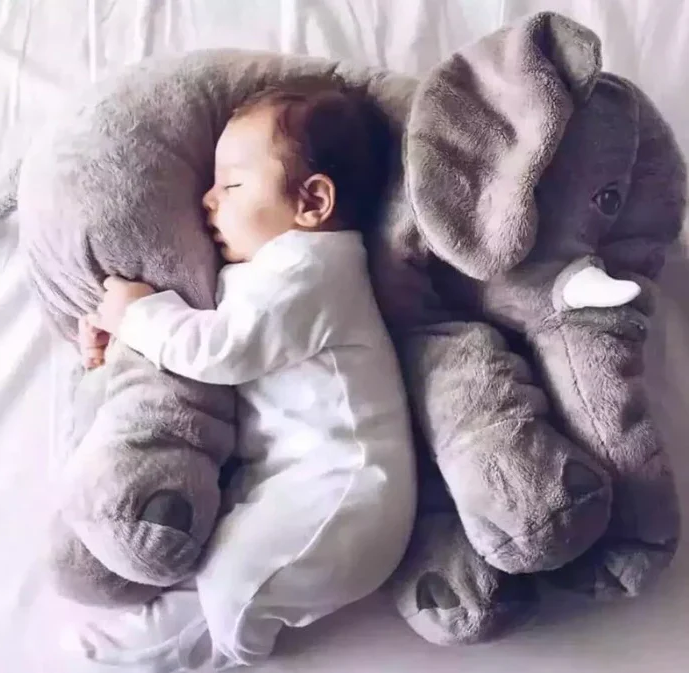Plush Elephant Cushion Toy for Babies & Toddlers – Soft Nursery Decor – Nursery Accent Pillow for Kids Bedroom Playroom – Large Stuffed Anim