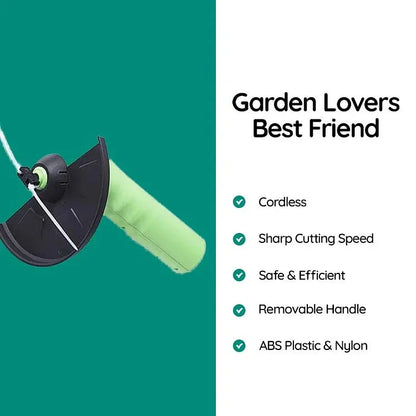Battery-Powered Handheld Lawn Edger with Adjustable Extension Pole for Trimming Grass Around Trees Fences Flower Beds Garden Borders