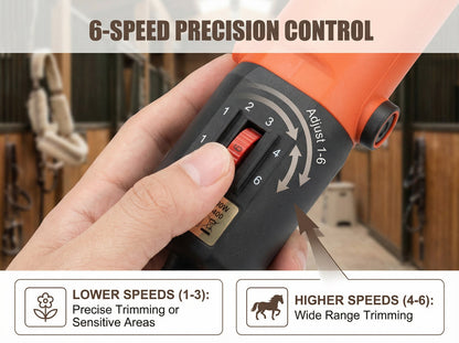 Ortekor Horse Clippers | Ultra-Quiet Equestrian Clippers with Ergonomic Design | Stress-Free Grooming for Sensitive Horses