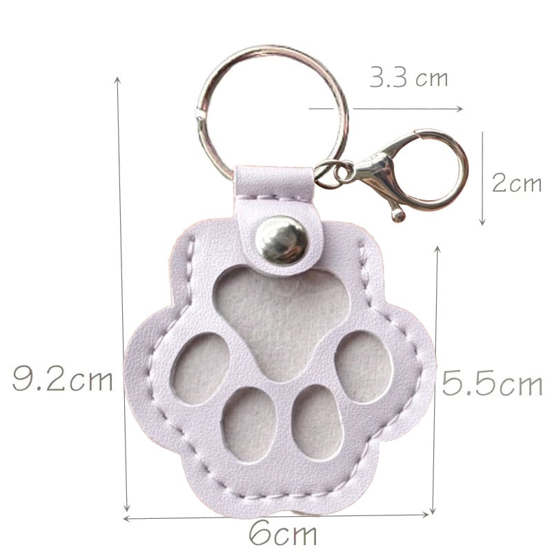 Pet Memorial Keychain with Hidden Keepsake Chamber – Leather Paw Print Charm for Dog & Cat Lovers