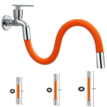 Rotating Faucet Extender with Bendable Silicone Spout for Kitchen & Bathroom Sink – 360° Swivel Tap Extension Adapter for Cleaning, Filling,